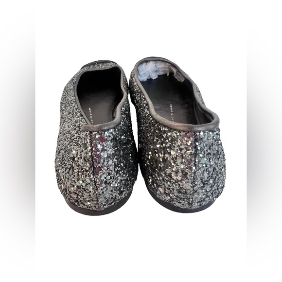 GIUSEPPE ZANOTTI GREY GLITTER CAP TOE BALLET FLATS - Picture 5 of 6